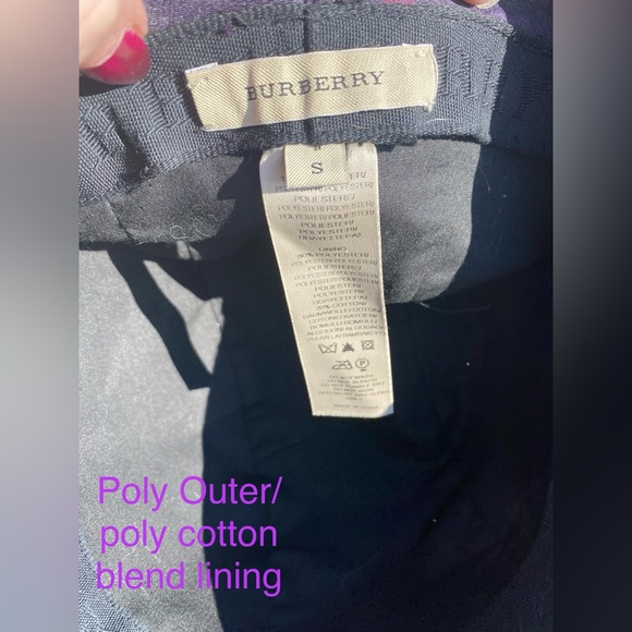 BURBERRY Purple/Grey Check Lined Bucket Hat☔️🖤EUC/FLAWLESS🔥21” circ./Small💜 - Picture 6 of 13